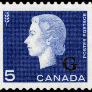 Canada Stamp - O - Official #O49 - Queen Elizabeth II "Cameo" Portrait (1963) 5¢ Overprinted G