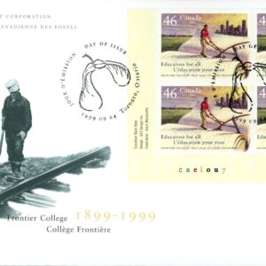 Canada OFDC PB#1810 - Frontier College farmer ploughing an open book (1999) 46¢