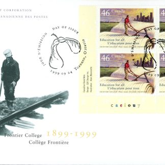 Canada OFDC PB#1810 - Frontier College farmer ploughing an open book (1999) 46¢