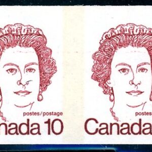 Canada Stamp #605a - Queen Elizabeth II (1976) 2 x 10¢ Imperforated pair