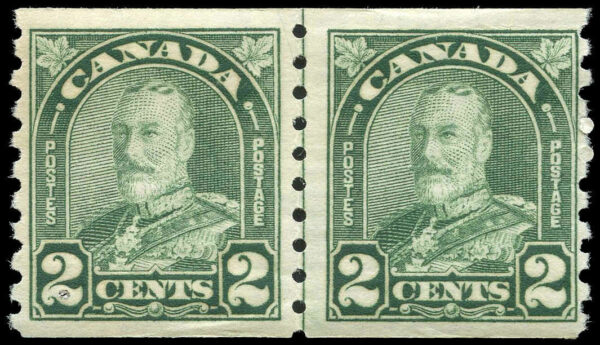 Canada Stamp #180i - King George V (1931) 2 x 2¢ Line Pair