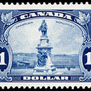 Canada Stamp #227 - Champlain Statue (1935) $1 (GRADE VF-MLH)