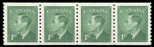 Canada Stamp #295strip - King George VI (1949) 4 x 1¢ Strip of 4