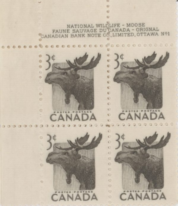 Canada Stamp PB#323 - Moose (1953) 3¢ (UL)