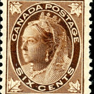 Canada Stamp #71 -  (MH_ Grade VF_) Queen Victoria (1897) 6¢ --