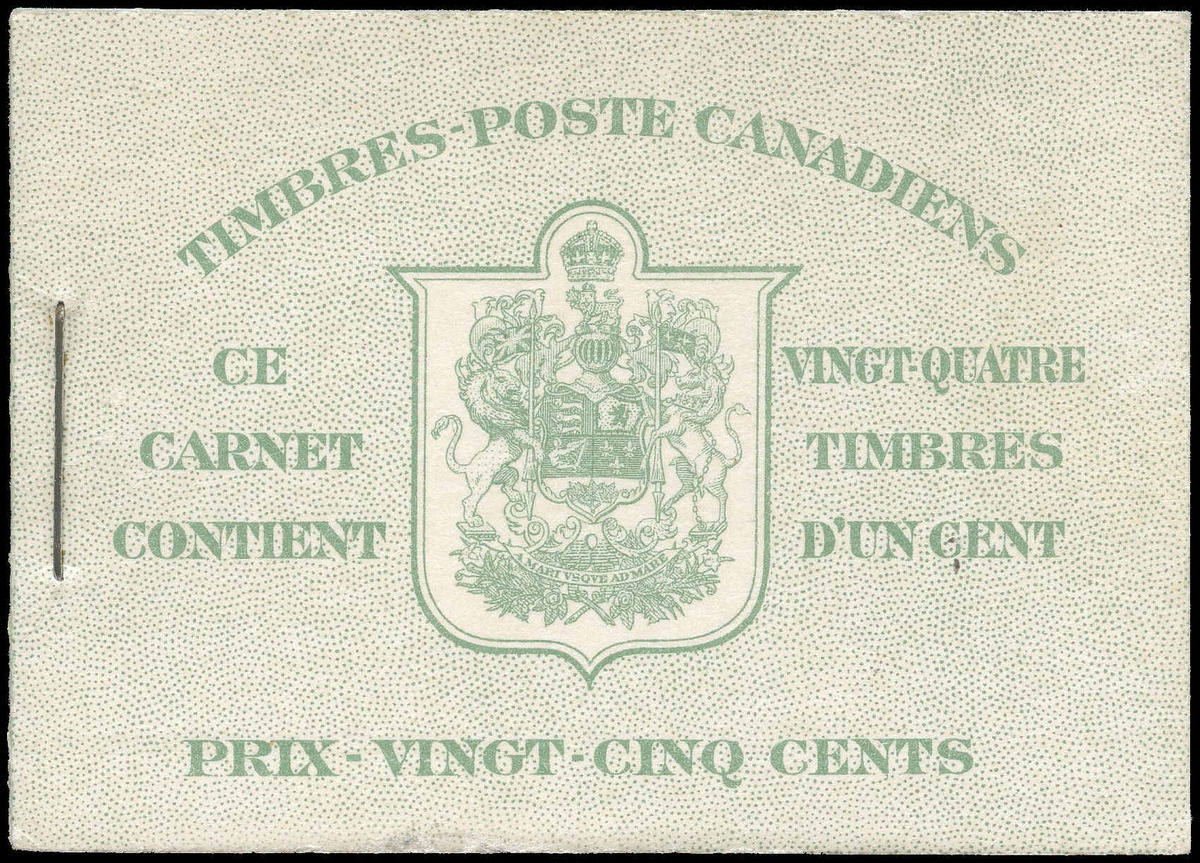 Canada Stamp Booklet - #BK28b - King George VI (1937) 24 x 1¢ Type II, no rate page