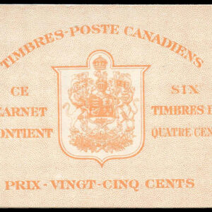 Canada Stamp Booklet - #BK36d (1943) 24¢ Type II, 7¢ & 6¢ rates