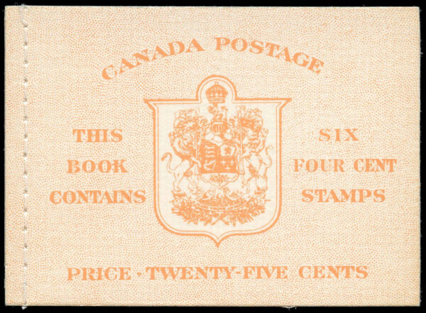 Canada Stamp Booklet - #BK42b (1951) 6 x 4¢ Type II, stitched, no rate page.