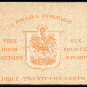 Canada Stamp Booklet - #BK45 (1953) 6 x 4¢ Type II, no rate page.