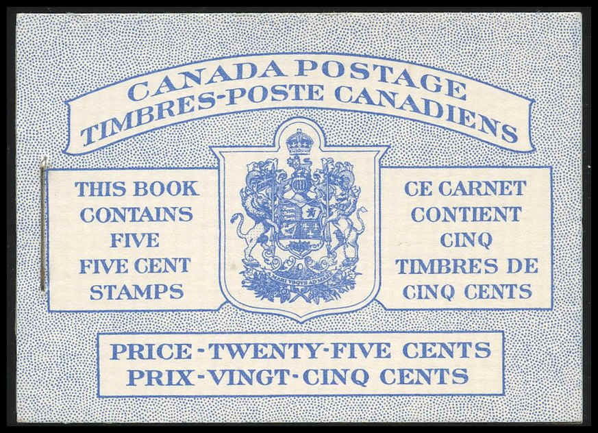 Canada Stamp Booklet - #BK48A (1954) 5 x 5¢