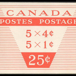 Canada Stamp Booklet - #BK51 (1956) 5 x 1¢ + 5 x 4¢