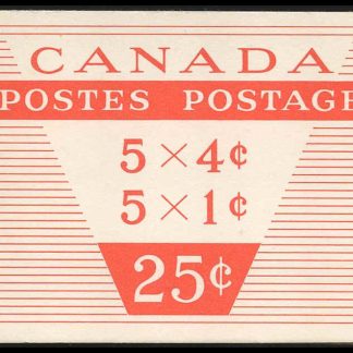 Canada Stamp Booklet - #BK51 (1956) 5 x 1¢ + 5 x 4¢
