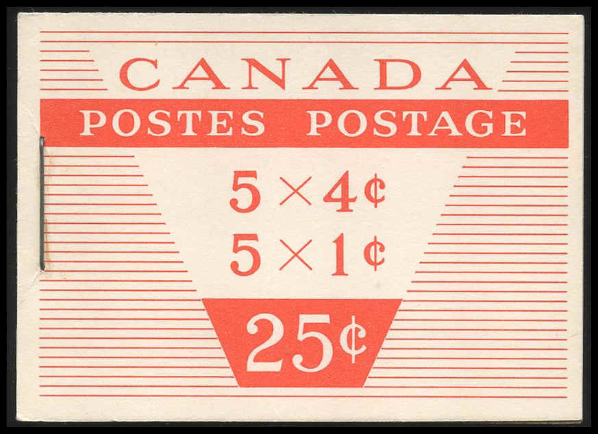 Canada Stamp Booklet - #BK51 (1956) 5 x 1¢ + 5 x 4¢