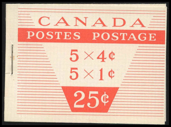 Canada Stamp Booklet - #BK53B (1963) 5 x 1¢ + 5 x 4¢