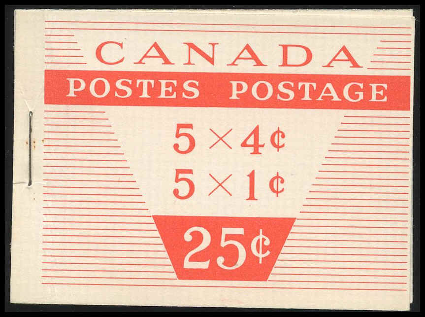 Canada Stamp Booklet - #BK53B (1963) 5 x 1¢ + 5 x 4¢