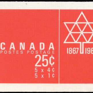 Canada Stamp Booklet - #BK54 (1967) 5 x 1¢ + 5 x 4¢ DEX, NF