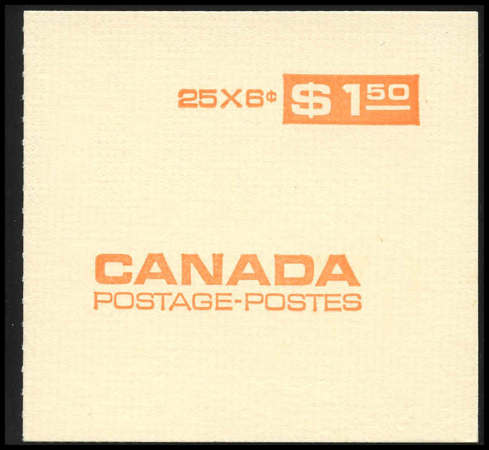 Canada Stamp Booklet - #BK60 DEX, NF (1968) 25 x 6¢