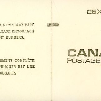 Canada Stamp Booklet - #BK61 DEX (1970) 25 x 6¢ (WITH COUNTER MARK)