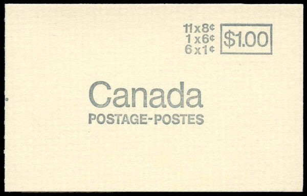 Canada Stamp Booklet - #BK70B (1971) 6 x 1¢ + 6¢ + 11 x 8¢