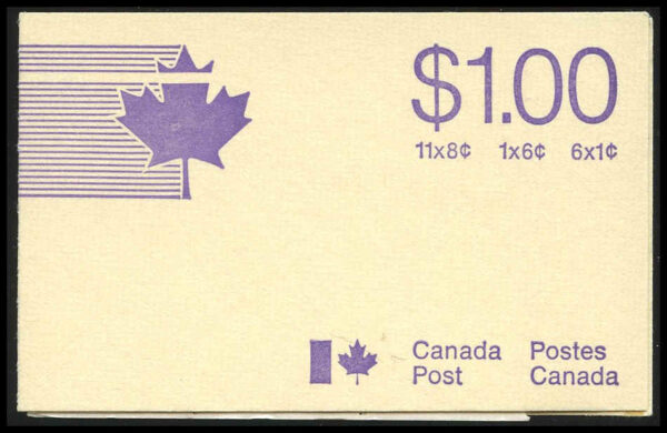 Canada Stamp Booklet - #BK75 (1975) 6 x 1¢ + 6¢ + 11 x 8¢
