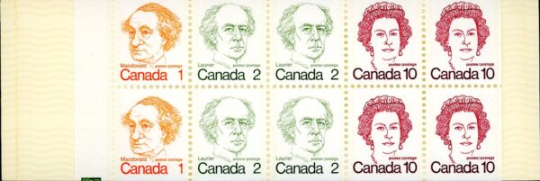 Canada Stamp Booklet - #BK76G Caricature Definitives (1976) 50¢ Booklet of 10 stamps (#586c)