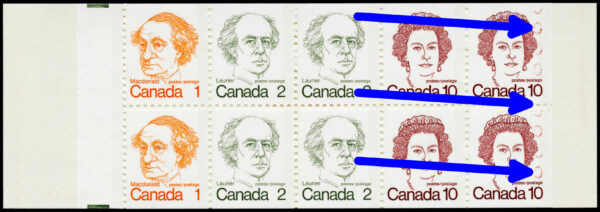 Canada Stamp Booklet - #BK76C Caricature Definitives (1976) 50¢ Booklet of 10 stamps (#586c) - Image 2