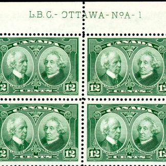 Canada Stamp PB#147 - Laurier & Macdonald (1927) 12¢ VF-MNH