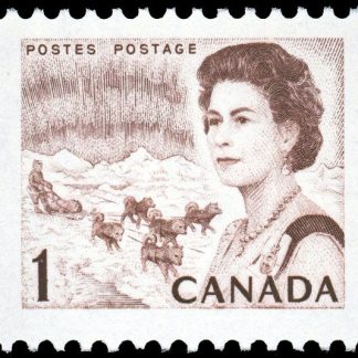 Canada Stamp #454ii - Queen Elizabeth II & Northern Lights (1971) 1¢ HB, DEX
