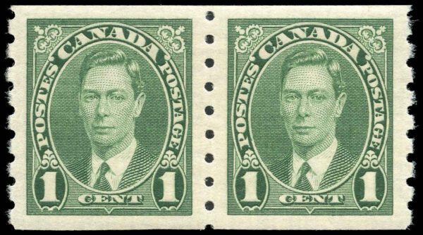 Canada Stamp #238pa - King George VI (1937) 2 x 1¢ Pair
