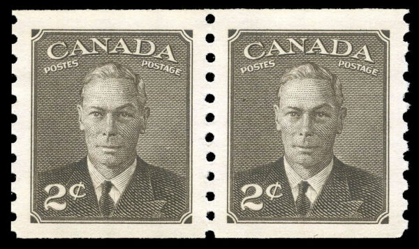 Canada Stamp #298-pair - King George VI (1950) 2 x 2¢ Pair