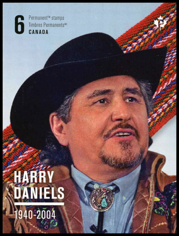 Canada Stamp #3342a - Harry Daniels (2022) 6 x P (92¢) Booklet pane of 6 stamps - Image 2