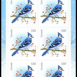 Canada Stamp #3366a - Blue Jay (2022) 6 x $1.30 Booklet pane of 6 stamps