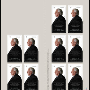 Canada Stamp #3401a - Donald Sutherland (2023) 10 x P (92¢) Booklet pane of 10 stamps