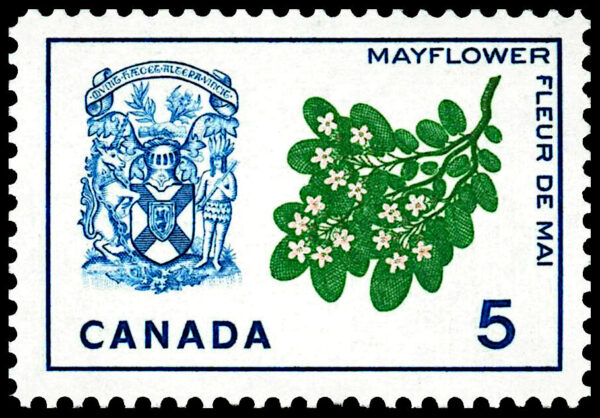 Canada Stamp #420i - Nova Scotia, Mayflower (1965) 5¢ F
