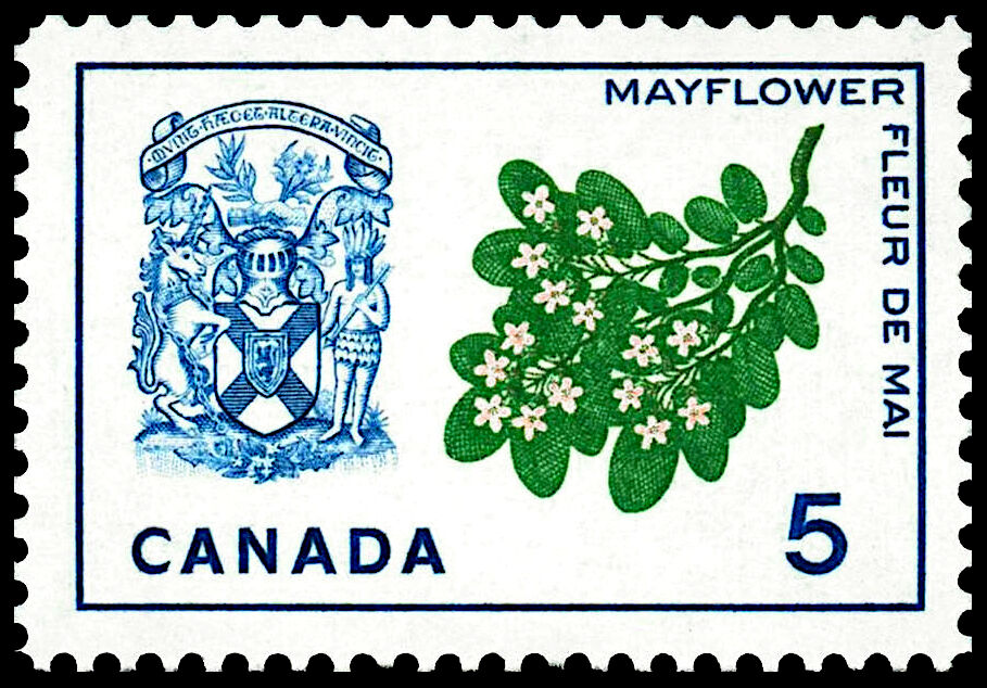 Canada Stamp #420i - Nova Scotia, Mayflower (1965) 5¢ F