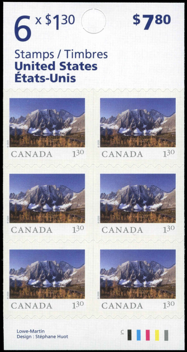 Canada Stamp Booklet - #BK738 Kootenay National Park (BC) (2020) 6 x $1.30 Booklet of 6