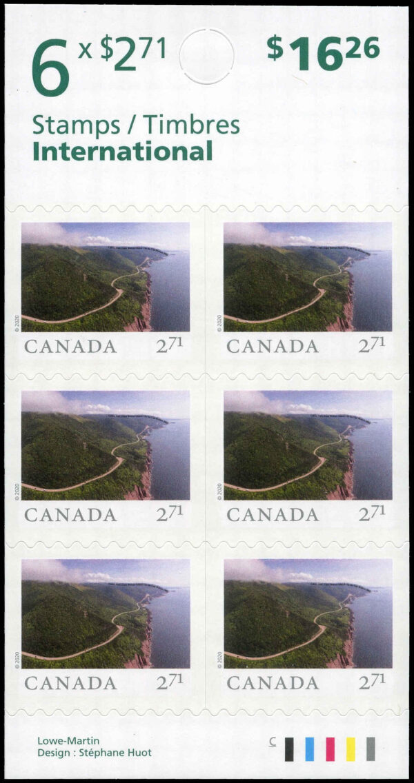 Canada Stamp Booklet - #BK740 Cabot Trail, Cape Breton Island (NS) (2020) 6 x $2.71 Booklet of 6