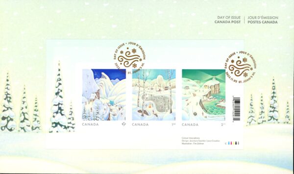 Canada Stamp #3403-FDC - Holiday Winter Scenes (2023) $4.93 Official first day cover