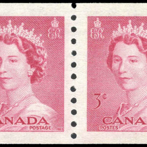Canada Stamp #332pa - Queen Elizabeth II (1953) 2 x 3¢ Pair
