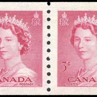 Canada Stamp #332pa - Queen Elizabeth II (1953) 2 x 3¢ Pair