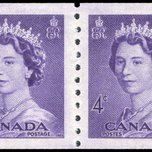 Canada Stamp #333pa - Queen Elizabeth II (1953) 2 x 4¢ Pair