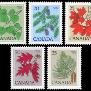 Canada Stamp #717-21 - Medium-Value Tree Definitives () 1 x 15¢, 1 x 20¢, 1 x 25¢, 1 x 30¢, 1 x 35¢ Series of 5
