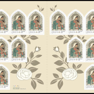 Canada Stamp #3404a - Christmas: Madonna and Child (2023) 12 x P (92¢) Booklet pane of 12 stamps (#3404)
