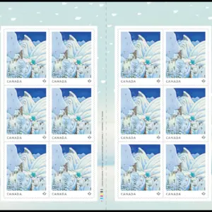 Canada Stamp #3405a - Holiday Winter Scenes (2023) 12 x P (92¢) Booklet pane of 12 stamps (#3405)