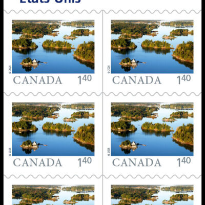 Canada Stamp #3443a - Thousand Islands (ON) (2024) $8.40 Booklet pane of 6 stamps