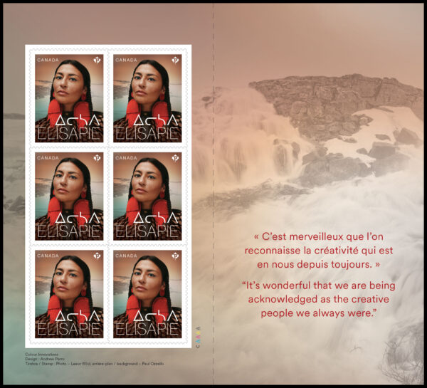 Canada Stamp #3451a - Elisapie (2024) $5.94 Booklet pane of 6 stamps