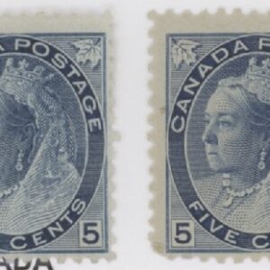Canada Stamp #79b - Queen Victoria (1899) 5¢ Whiter paper F-MH