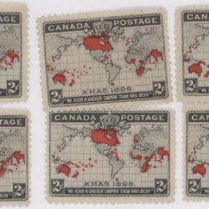 Canada Stamp #85i - Christmas, Map of British Empire (1898) 2¢ F-NH