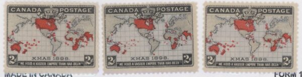 Canada Stamp #86 - Christmas, Map of British Empire (1898) 2¢ F-MNH
