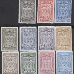 Van Dam SL68-78, Full Set, MNH, Saskatchewan Law Revenue, Canada